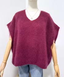 Celinn mohairväst wine/cerise