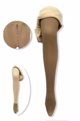 Fleecefodrad nylonstrumpbyxa beige