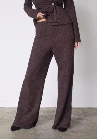 Glut byxa lurex brun