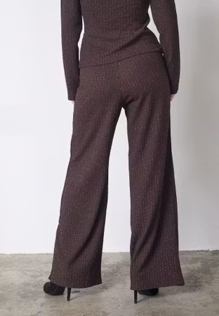 Glut byxa lurex brun