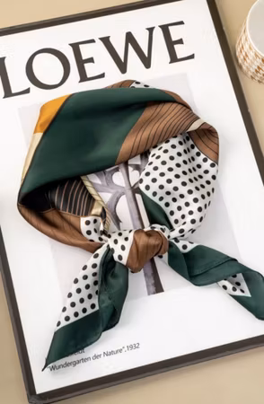 Paris scarf dot brun/grön