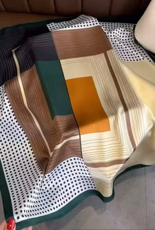 Paris scarf dot brun/grön