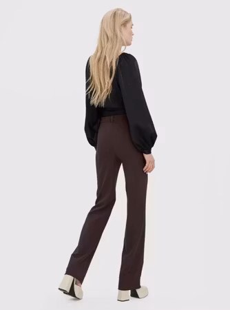 Zamira straight pant mörkbrun