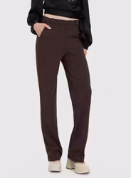 Zamira straight pant mörkbrun