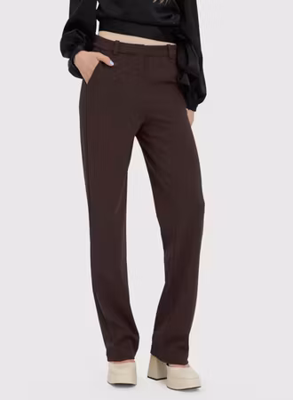 Zamira straight pant mörkbrun
