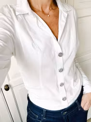 Knappsmycke platta silver 6-pack