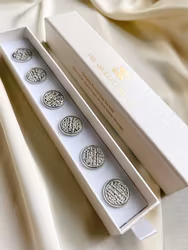 Knappsmycke platta silver 6-pack