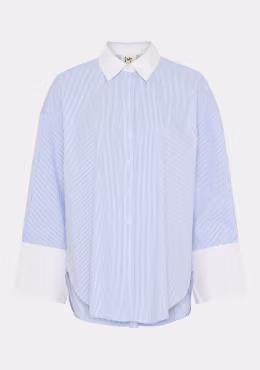 Frigga contrast shirt ljusblå/vit