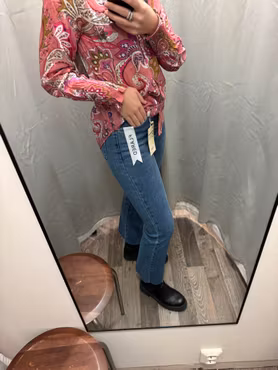 Folyrose jeans flare mellan denim