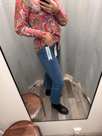 Folyrose jeans flare mellan denim