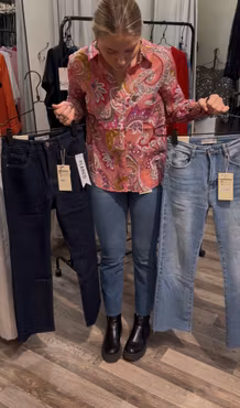 Folyrose jeans flare mellan denim