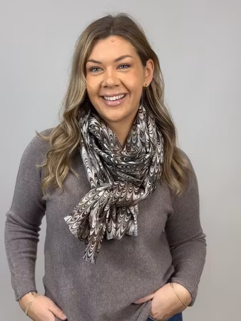 Scarf mönstrad beige