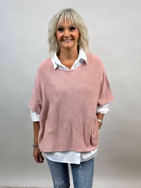 Nessa ponchotröja gammelrosa