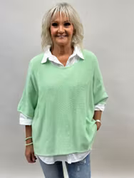 Nessa ponchotröja mintgrön