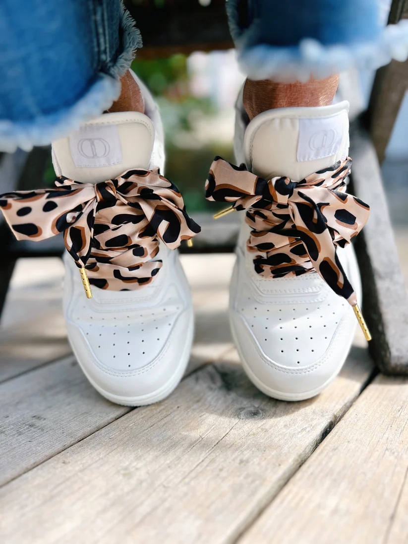 Leopard scarf skosnören