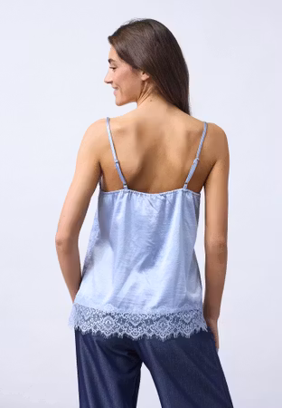 Valerie satinlinne blå