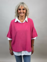 Nessa ponchotröja fuchsia