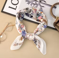 Paris scarf vit/blommig