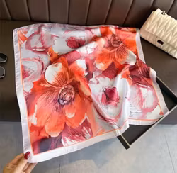 Paris scarf korall/blommig