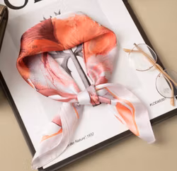 Paris scarf korall/blommig