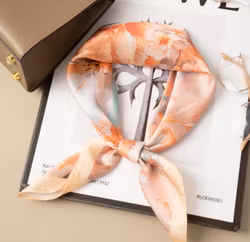 Paris scarf aprikos/blommig