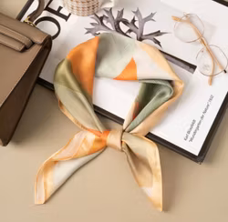 Paris scarf grön/aprikos/gul