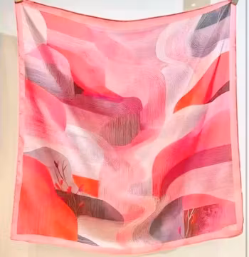 Paris scarf rosa mönstrad