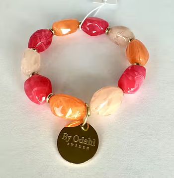 Armband stretch oval rosa mix