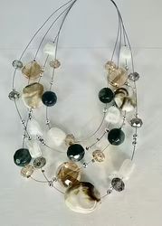 Halsband mix beige/vit/grå