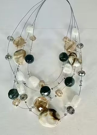 Halsband mix beige/vit/grå