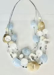 Halsband mix ljusblå/beige/vit