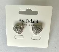 Örhängen strass hjärta silver