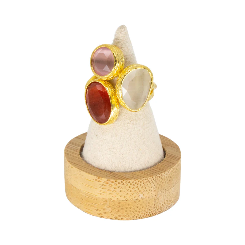 Tripple omikron ring guld