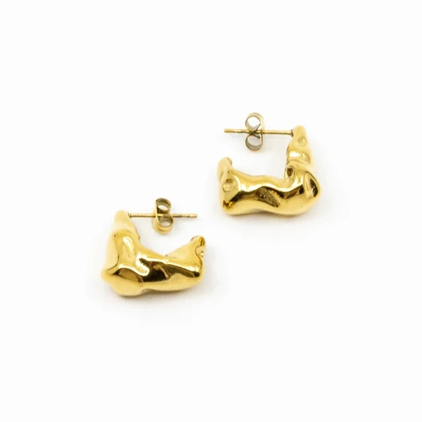 Waves örhänge guld