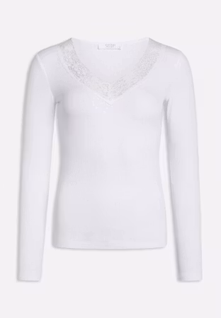 Pansy ribbad topp vit