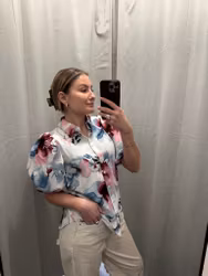 Ella blus rosa/blå wild flower