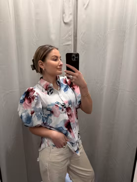 Ella blus rosa/blå wild flower