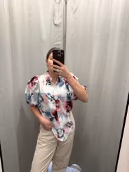 Ella blus rosa/blå wild flower