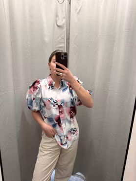 Ella blus rosa/blå wild flower