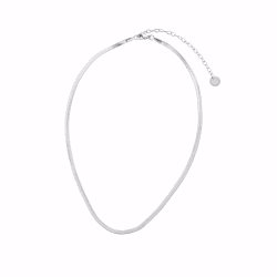 Glow 3mm halsband silver