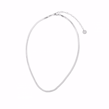 Glow 3mm halsband silver