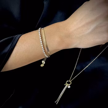 Glow 3mm armband guld