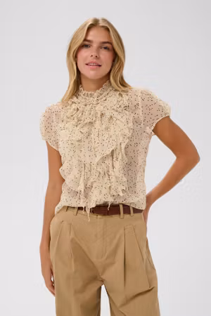 Lilja kråsblus kortärmad prickig