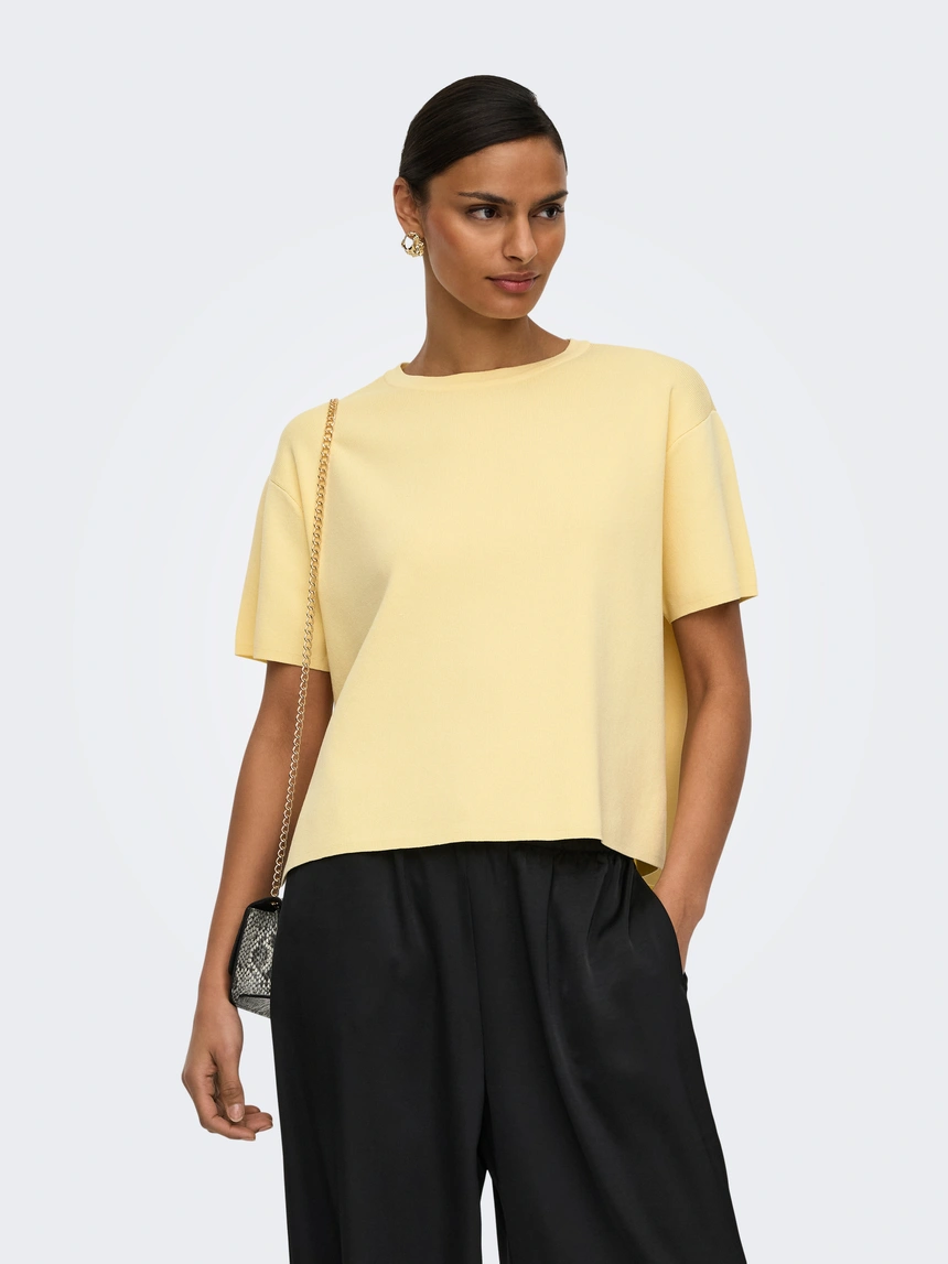 Astra stickad topp gul