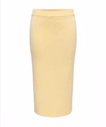 Astra stickad midikjol gul