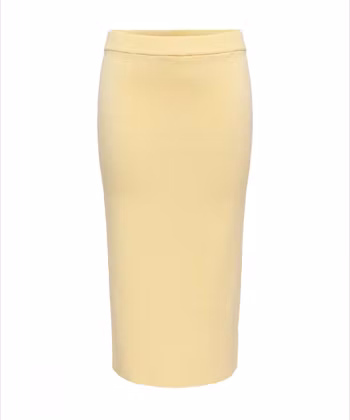 Astra stickad midikjol gul