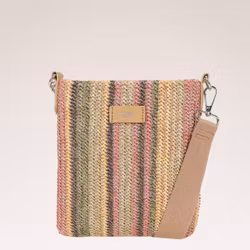 Stråväska liten rosa