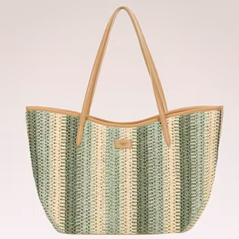 Stråväska stor grön