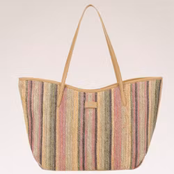 Stråväska stor rosa