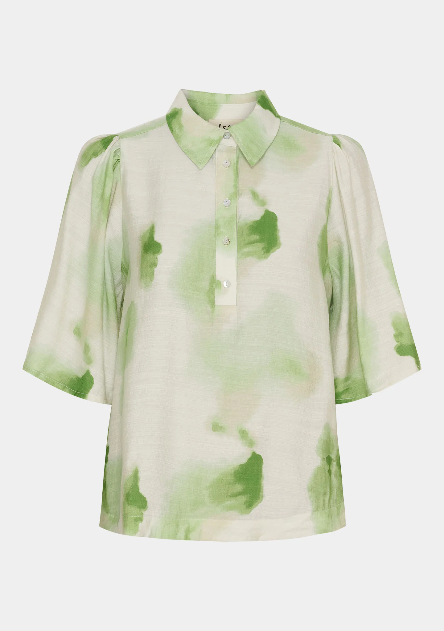 Ane placket blouse green watercolour
